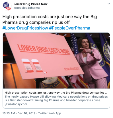 Lower Drug Prices Now Tweet