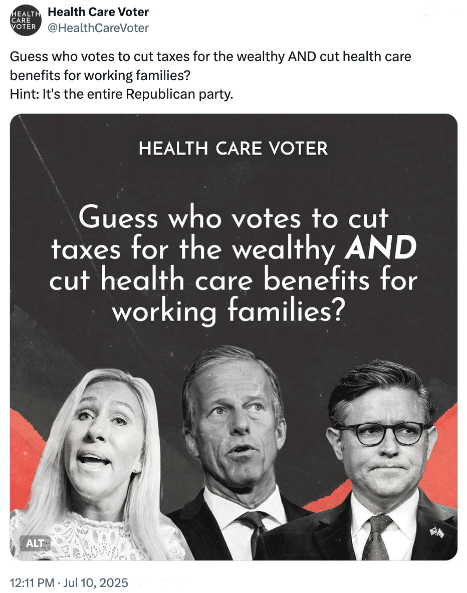 Guess who votes to cut taxes